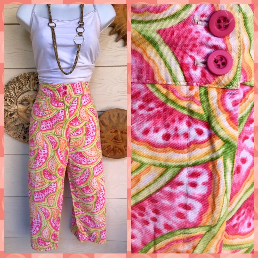 Talbots summery citrus print culottes